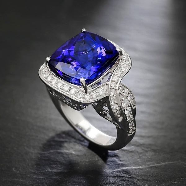 Blue and deals white criss cross Diamond Ring