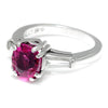 2.22ct GIA Burma Ruby 3-Stone Ring with Diamonds Platinum