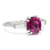 2.22ct GIA Burma Ruby 3-Stone Ring with Diamonds Platinum