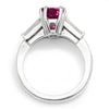 2.22ct GIA Burma Ruby 3-Stone Ring with Diamonds Platinum