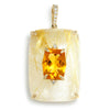 Citrine and Rutilated Quartz Pendant with Diamonds Yellow Gold