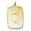 Citrine and Rutilated Quartz Pendant with Diamonds Yellow Gold