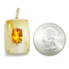 Citrine and Rutilated Quartz Pendant with Diamonds Yellow Gold