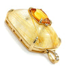 Citrine and Rutilated Quartz Pendant with Diamonds Yellow Gold