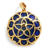 Lapis Lazuli Pendant with Diamonds and Emeralds Yellow Gold