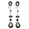 Art Deco Style Opal Drop Dangle Earrings with Diamonds White Gold