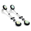 Art Deco Style Opal Drop Dangle Earrings with Diamonds White Gold