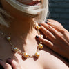 Golden South Sea Pearl Necklace with Diamonds Yellow Gold