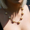 Golden South Sea Pearl Necklace with Diamonds Yellow Gold