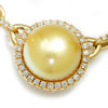 Golden South Sea Pearl Necklace with Diamonds Yellow Gold