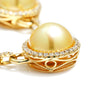 Golden South Sea Pearl Necklace with Diamonds Yellow Gold