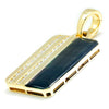 Black Mother of Pearl Tag Pendant with Diamonds Yellow Gold