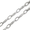 Aquamarine Link Necklace with Diamonds White Gold 18"