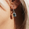 Aquamarine Leverback Earrings with Diamonds White Gold 2.46ctw