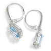 Aquamarine Leverback Earrings with Diamonds White Gold 2.46ctw