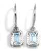 Aquamarine Leverback Earrings with Diamonds White Gold 2.46ctw