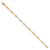 Aquamarine Tennis Bracelet with Diamonds Yellow Gold 7.25"