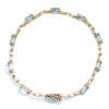 Aquamarine Tennis Bracelet with Diamonds Yellow Gold 7.25"