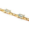 Aquamarine Tennis Bracelet with Diamonds Yellow Gold 7.25"