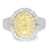 GIA Certified Oval Y-Z Yellow Diamond Halo Ring with Accents 18K 3.57ctw