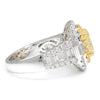 GIA Certified Oval Y-Z Yellow Diamond Halo Ring with Accents 18K 3.57ctw