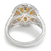 GIA Certified Oval Y-Z Yellow Diamond Halo Ring with Accents 18K 3.57ctw