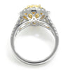 GIA Certified Oval Y-Z Diamond Halo Ring with Accents 18K 3.57ctw