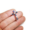 Sapphire Crucifix Pendant with Diamonds White Gold 1.85ctw