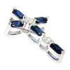 Sapphire Crucifix Pendant with Diamonds White Gold 1.85ctw