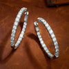 In and Out Diamond Oval Hoop Earrings White Gold 3.97ctw