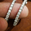 In and Out Diamond Oval Hoop Earrings White Gold 3.97ctw