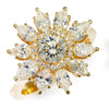 GIA Round Diamond Flower Ring with Accents 18K Yellow Gold 2.32ctw