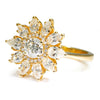 GIA Round Diamond Flower Ring with Accents 18K Yellow Gold 2.32ctw