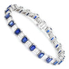 Sapphire Tennis Bracelet with Baguette Diamonds in Platinum 12.60ctw