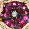 Vintage Flower Blossom Diamond Ring with Rubies 14K Gold