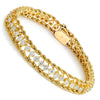 4.00CT Diamond Double-Rope Tennis Bracelet Yellow Gold 6.75"