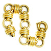 Gold Ribbed Circle Link Bracelet 8.75" 14K Yellow Gold