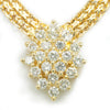 1.05ctw Diamond Cluster Pendant Necklace 14K Yellow Gold 16"