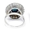 Vintage Greenish Blue Sapphire Ring with Diamonds White Gold 5.00ctw