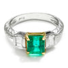Colombian Emerald Ring with Diamonds Platinum and Gold 1.40ctw