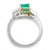 Colombian Emerald Ring with Diamonds Platinum and Gold 1.40ctw