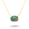 Opal Solitaire Drop Pendant Necklace 14K Yellow Gold