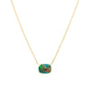 Opal Solitaire Drop Pendant Necklace 14K Yellow Gold