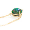 Opal Solitaire Drop Pendant Necklace 14K Yellow Gold