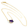 Amethyst Solitaire Drop Pendant Necklace 14K Yellow Gold