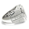 Round & Baguette Diamond Cluster Ring White Gold 5.00ctw SZ-10