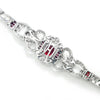 Vintage Art Deco Style Ruby Bracelet with Diamonds White Gold