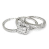 1.50ctw Quad Princess Cut Diamond Frame Bridal Set 14K White Gold