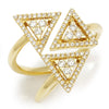 Triple Triangle Round Cluster Ring 14K Yellow Gold 0.39ctw