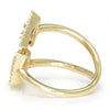 Triple Triangle Round Cluster Ring 14K Yellow Gold 0.39ctw